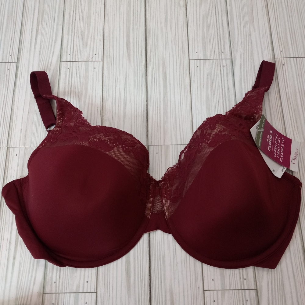 Olga Cloud 9 Burgundy Lace Bra 42D